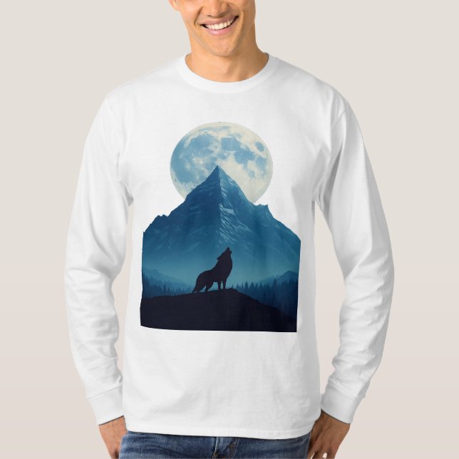 Mystic Wolf Under the Moon – Unisex T-Shirt (Front)