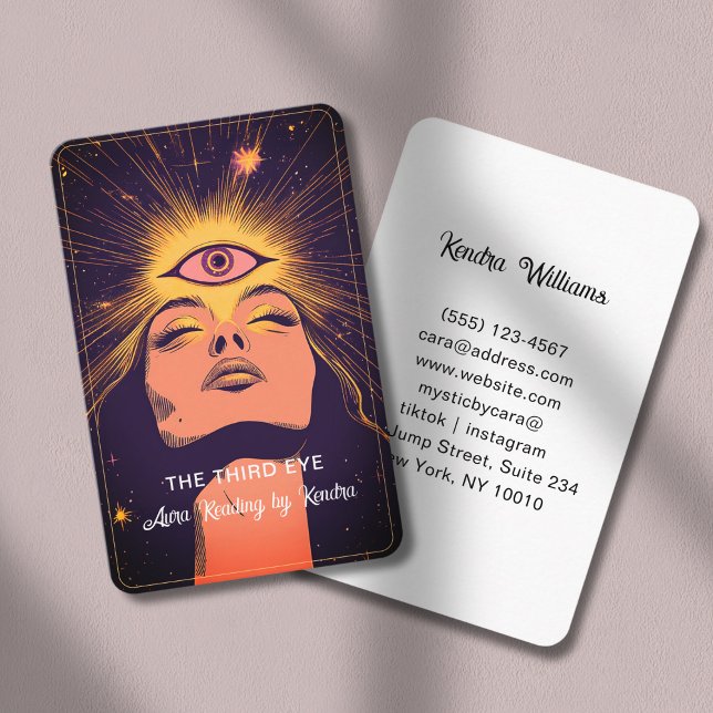 Mystic Woman Eye Dark Blue -Gold Business Card (Mystic Woman Eye Dark Blue -Gold Business Card)