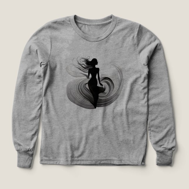 Mystic Woman in Motion – Elegant Silhouette (Design Front)
