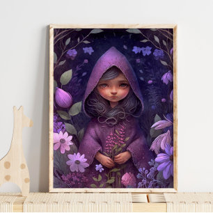 Mystic Woodland Purple Fairy Fairy Wall Print