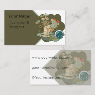 Mystic Woodland Spirit & Cosmic Tears Mirror Dream Business Card