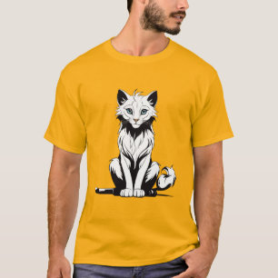Mystic Yin-Yang Cat – Enchanting Yoga-Inspired T-Shirt