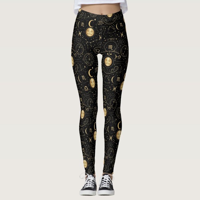 Mystic Zodiac Print Leggings (Front)
