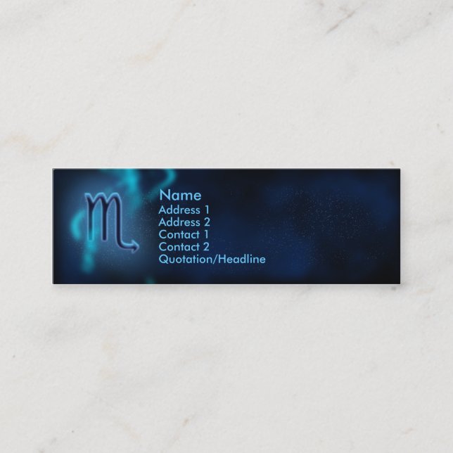 Mystic Zodiac - Scorpio Mini Business Card (Front)