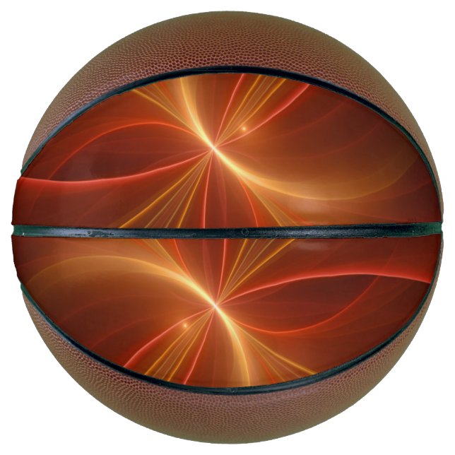 Mystical Abstract Fractal Art Modern Warm Colors Basketball (Front)