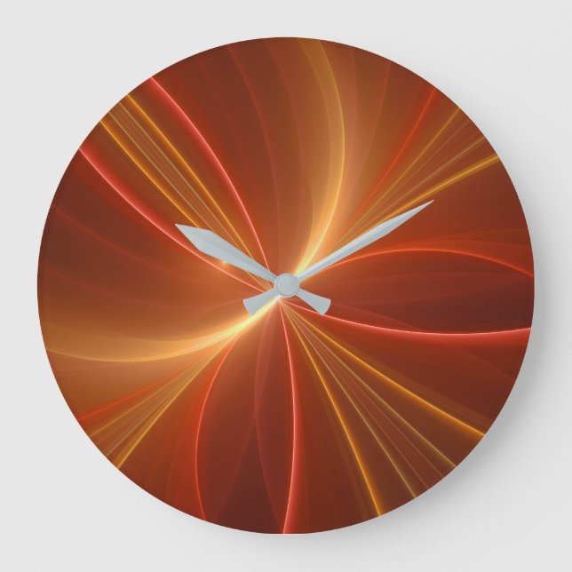 Mystical Abstract Fractal Art Modern Warm Colors Large Clock (Front)