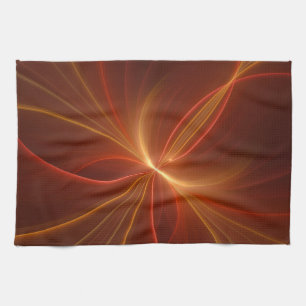 Mystical Abstract Fractal Art Modern Warm Colors Tea Towel