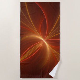 Mystical Abstract Fractal Art Modern Warm Colours Beach Towel