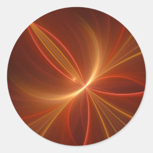 Mystical Abstract Fractal Art Modern Warm Colours Classic Round Sticker