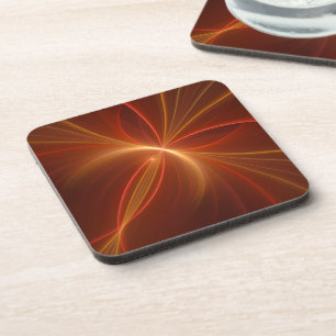 Mystical Abstract Fractal Art Modern Warm Colours Coaster