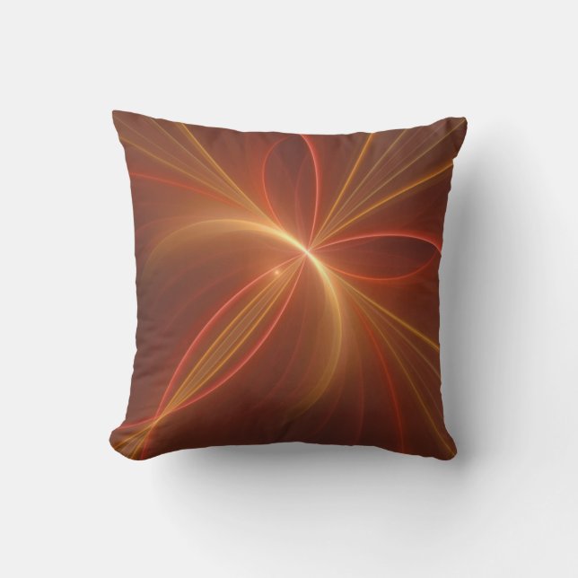 Mystical Abstract Fractal Art Modern Warm Colours Cushion (Front)