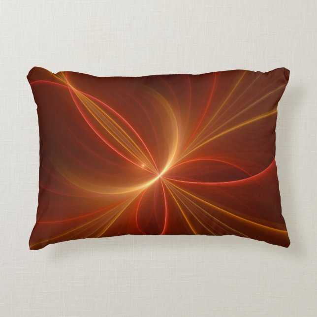 Mystical Abstract Fractal Art Modern Warm Colours Decorative Cushion (Front)