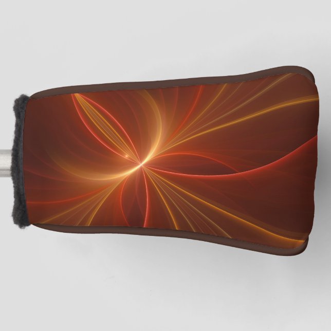Mystical Abstract Fractal Art Modern Warm Colours Golf Head Cover (Front)