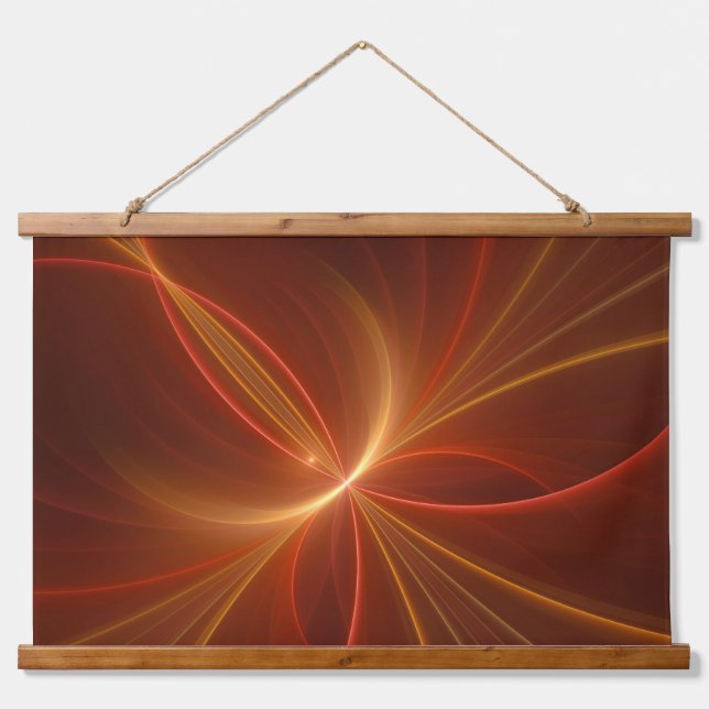 Mystical Abstract Fractal Art Modern Warm Colours Hanging Tapestry (Front)