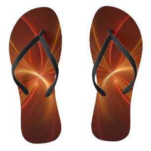 Mystical Abstract Fractal Art Modern Warm Colours Jandals