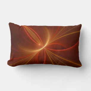 Mystical Abstract Fractal Art Modern Warm Colours Lumbar Cushion