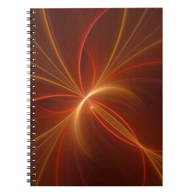 Mystical Abstract Fractal Art Modern Warm Colours Notebook (Front)