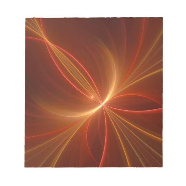 Mystical Abstract Fractal Art Modern Warm Colours Notepad (Front)