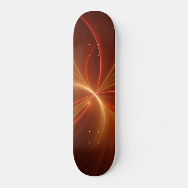 Mystical Abstract Fractal Art Modern Warm Colours Skateboard (Front)