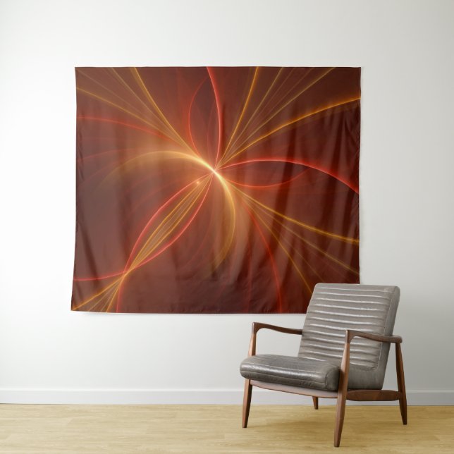 Mystical Abstract Fractal Art Modern Warm Colours Tapestry (In Situ (Horizontal))