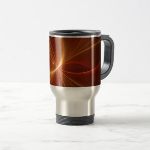 Mystical Abstract Fractal Art Modern Warm Colours Travel Mug