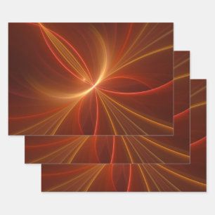 Mystical Abstract Fractal Art Modern Warm Colours Wrapping Paper Sheet