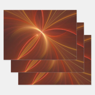 Mystical Abstract Fractal Art Modern Warm Colours Wrapping Paper Sheet