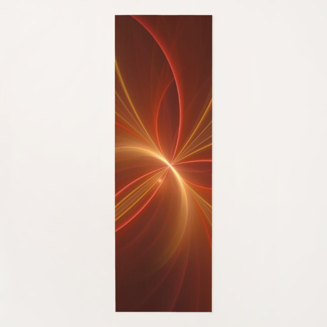 Mystical Abstract Fractal Art Modern Warm Colours Yoga Mat (Front)