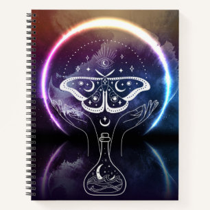 Mystical Alchemical Moon Moth Notebook