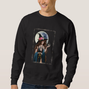 Mystical Alchemist Witch Casting Spells Magic For  Sweatshirt
