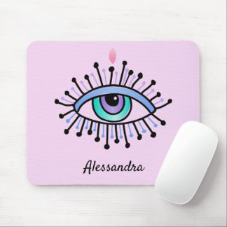 Mystical All-Seeing Eye Light Pink Mouse Pad