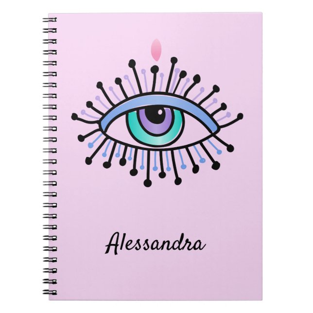 Mystical All-Seeing Eye Light  Pink  Notebook (Front)