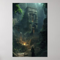 Mystical Ancient Ruins Fantasy Poster