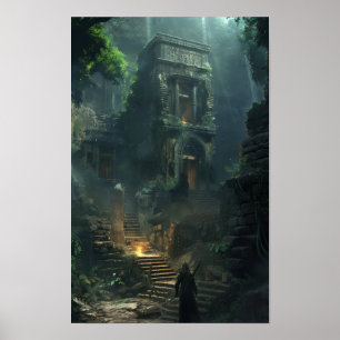Mystical Ancient Ruins Fantasy Poster