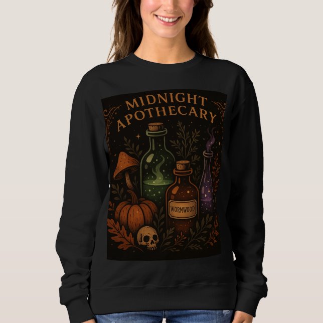 Mystical Apothecary Sweater – Witchy Gothic Fall  (Front)