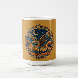 Mystical Arabian Owl Crescent Moon Desert Art Coffee Mug