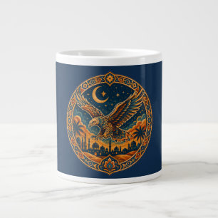 Mystical Arabian Owl Crescent Moon Desert Art Large Coffee Mug
