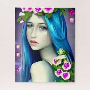 Mystical Art   Beautiful Blue Fairy  Jigsaw Puzzle