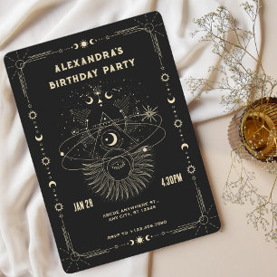 Mystical art moon celestial birthday Invitation