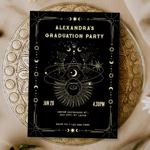 Mystical art moon celestial Graduation Invitation
