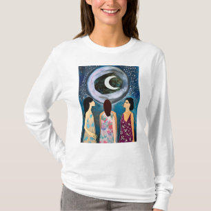 Mystical Art Women Looking at the Moon T-Shirt