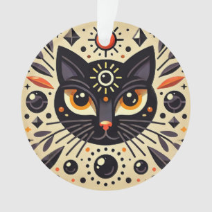 Mystical Artwork of a Black Cat  Ornament