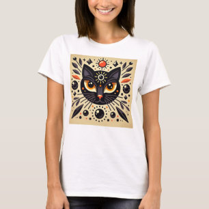 Mystical Artwork of a Black Cat  T-Shirt