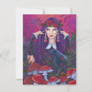 Mystical beauty fantasy art postcard