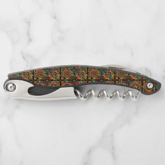 Mystical Black "Aztec Dream" Engraved Corkscrew