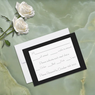 Mystical Black Boho Luna Moth Moon Phases  RSVP Card