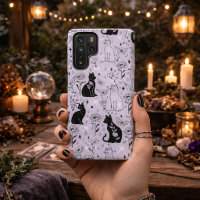 Mystical Black Cat and Butterfly Pattern | Witchy