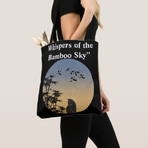 Mystical Black Cat & Bamboo Twilight-Japanese art Tote Bag