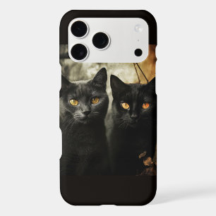 Mystical Black Cat Duo Golden Eyes Gothic