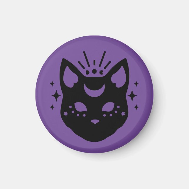 Mystical Black Cat  Magnet (Front)